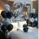 thumbnail image 5 of Globos AIOZX negros y plateados metalizados, 50 unidades, 30 cm, 5 of 8