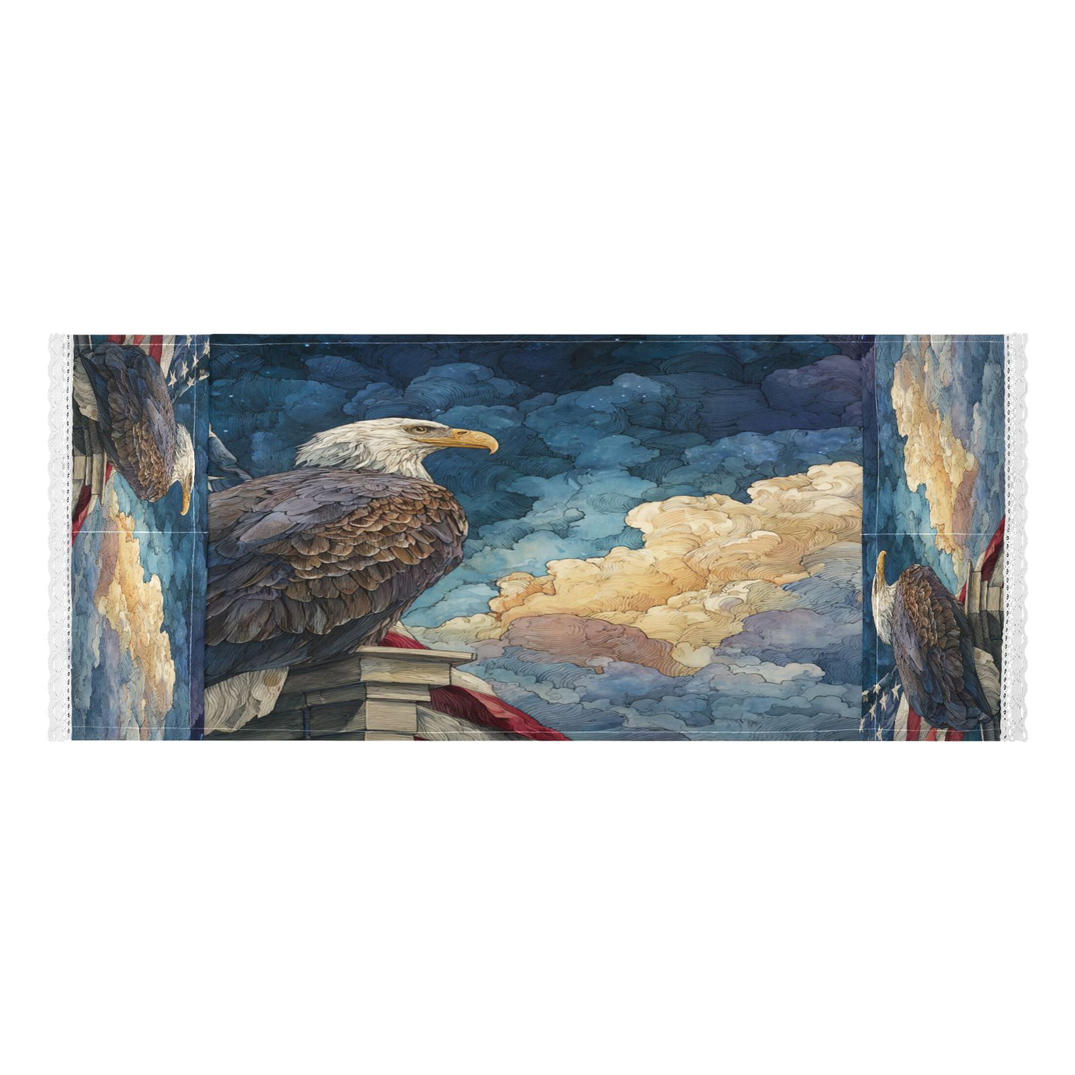 Wobogo Star Cloud Freedom Eagle Washing Machine Cover Dustproof Washer Dryer Cover Waterproof Laundry Room Decorative Protector