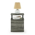 Furinno JAYA Utility Design End Table with Shelves, French Oak Grey