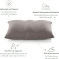 thumbnail image 4 of Premium Microbead Bed Pillow, Medium Extra Fluffy But Supportive - Ultra Comfortable Sleep with Silk Like Anti Aging Cover 85% spandex/ 15% nylon Breathable, Cooling Stone Gray, 4 of 5