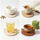thumbnail image 5 of 4 Pack 4.3 Inch Ear Shape Rope Drink Pads Heat Protection With Storage Stand For Kitchen Table, 5 of 6