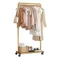 thumbnail image 1 of Sakugi Clothing Rack - Movable Multi-Functional Coat Rack with 4 Universal Wheels, Long-Lasting Metal Clothes Rack with Extra Storage Shelf for Bedro, 1 of 3