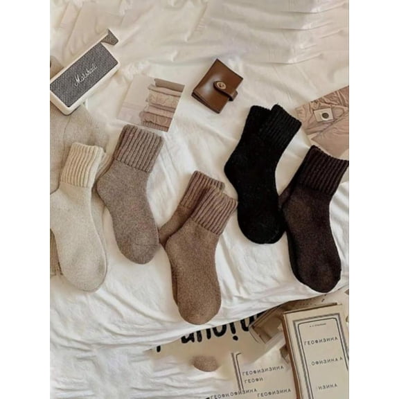 YOPINCO Wool Boot Socks Thermal Winter Warm Thick Cozy Hiking Socks for Men Women 5 Pairs