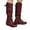 Wine, variant on Pandaie Women's Knee High Boots Hidden Wedge Fall Slouchy Tall Boot Side Zipper Pull on Winter Motorcycle Riding Shoes for Walking Blue 6