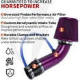 thumbnail image 2 of 3'' Cold Air Intake Kit Aluminum Automotive Cold Air Intake Pipe Filter Induction Flow Hose Pipe Kit, Purple, 2 of 18