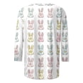 thumbnail image 4 of lcziwo Women Easter Shirts Plus Size Cute Rabbit Graphic Three Quarter Sleeve Blouse Loose Crew Neck Untucked Tops White XXXXL, 4 of 6