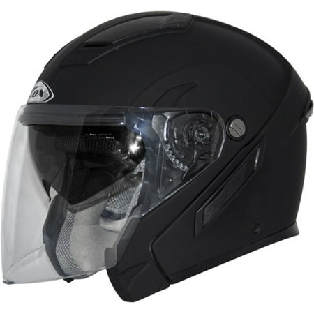 Zox Sierra SVS Open Face Motorcycle Helmet (Matte Black, Large)