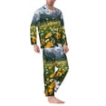thumbnail image 2 of Fotbe Mountain Daisy Meadow Pijama de Hombre con Estampado de Manga Larga, Conjunto de 2 Piezas, Ropa de Dormir Suave y Cómoda con Bolsillos-Large, 2 of 7