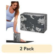 (2 pack) Gaiam Printed Fashion Yoga Block, Made from Sturdy Foam, Marble Granite