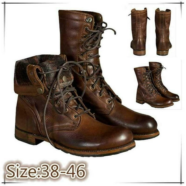 Carootu Men s Retro Punk Motorcycle Ankle Boots