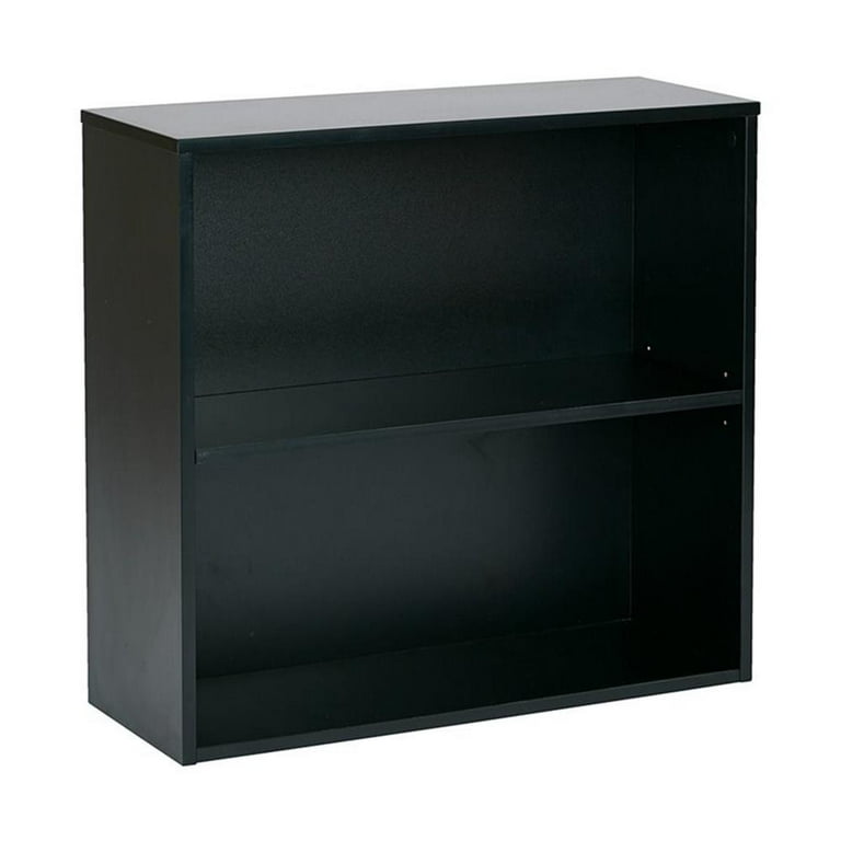 OSP Prado 48" 3-Shelf Bookcase - Black Laminate, Adjustable Shelves, 3/4" Thick For Books & Decor