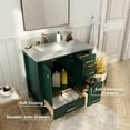 thumbnail image 3 of CASAINC 36 in. W x 22 in. D x 35.4 in. H Bath Vanity in Green with White Top and Basin, 3 of 12