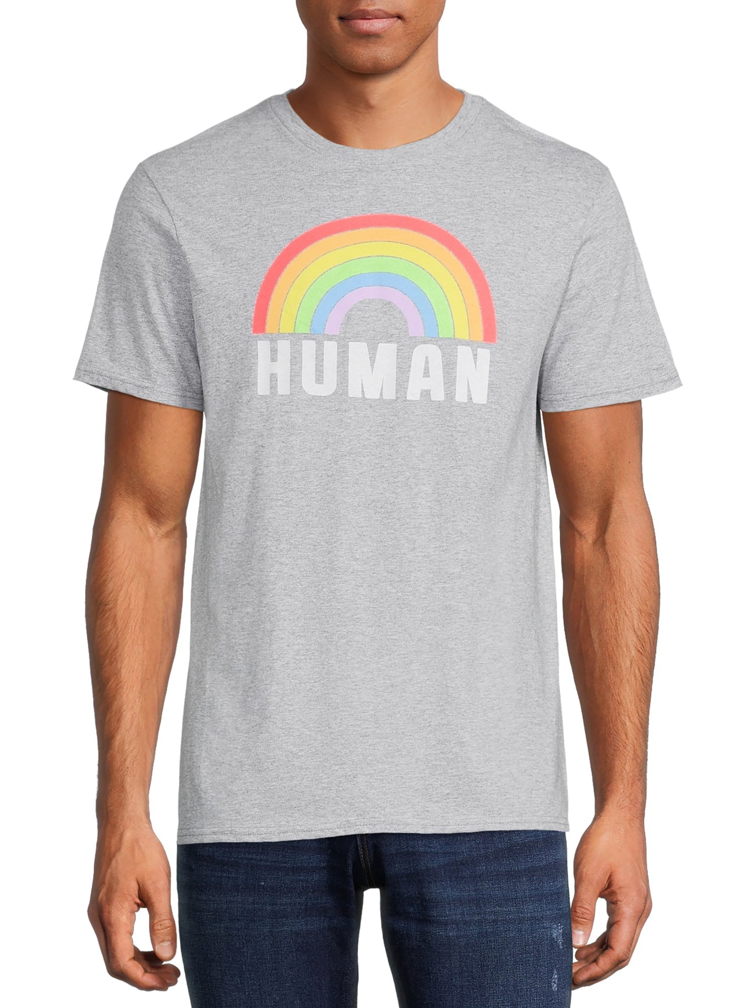 human rainbow shirt