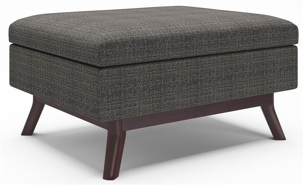 Square Coffee Table Storage Ottoman in Ebony