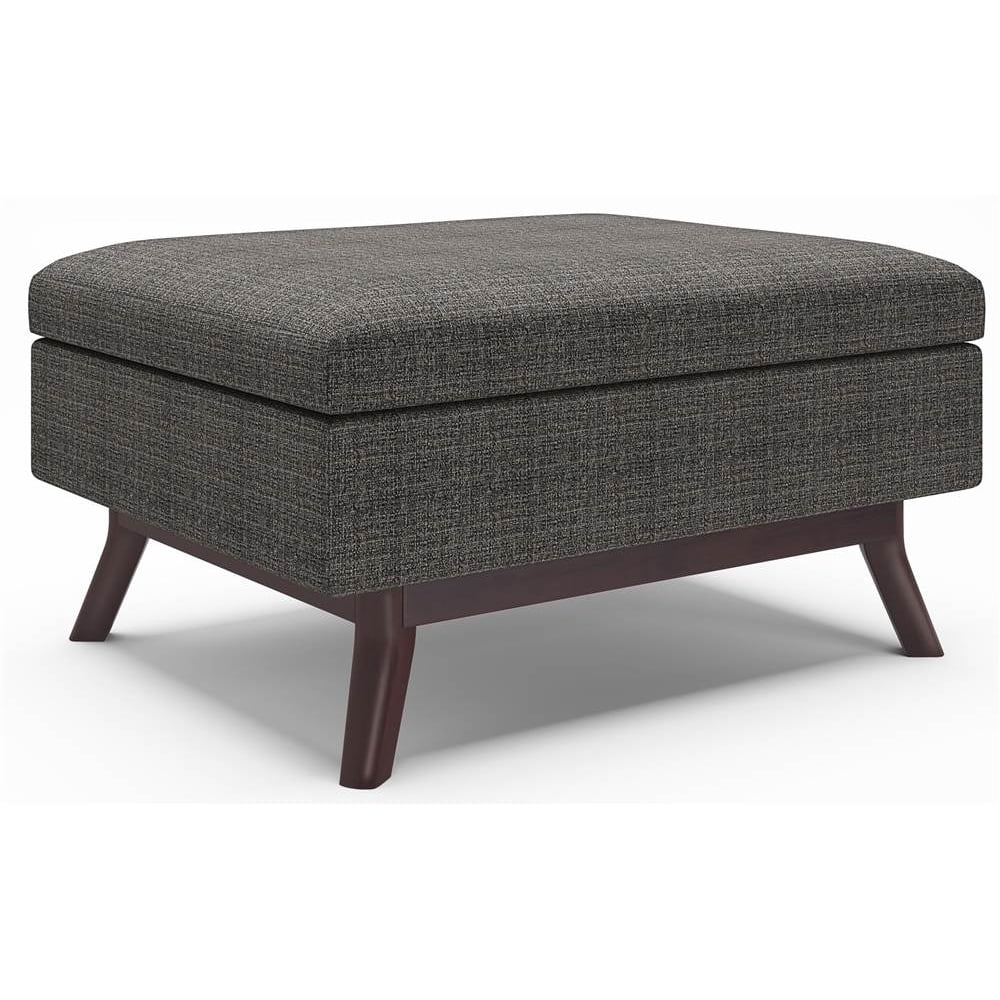 Square Coffee Table Storage Ottoman in Ebony