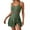Green, variant on Plus Size Swimsuit for Women High Waist Solid Color Bathing Suit with Skirt Design Retro Backless Womens One Piece Swimsuit BU1 L