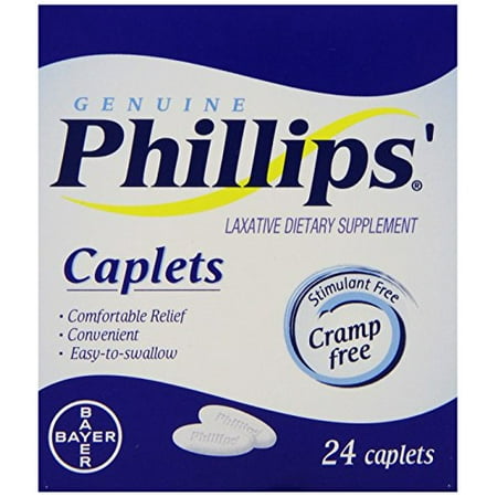 5 Pack - Phillips' Laxative Caplets 24 Caplets (Best Laxatives For Weight Loss Uk)