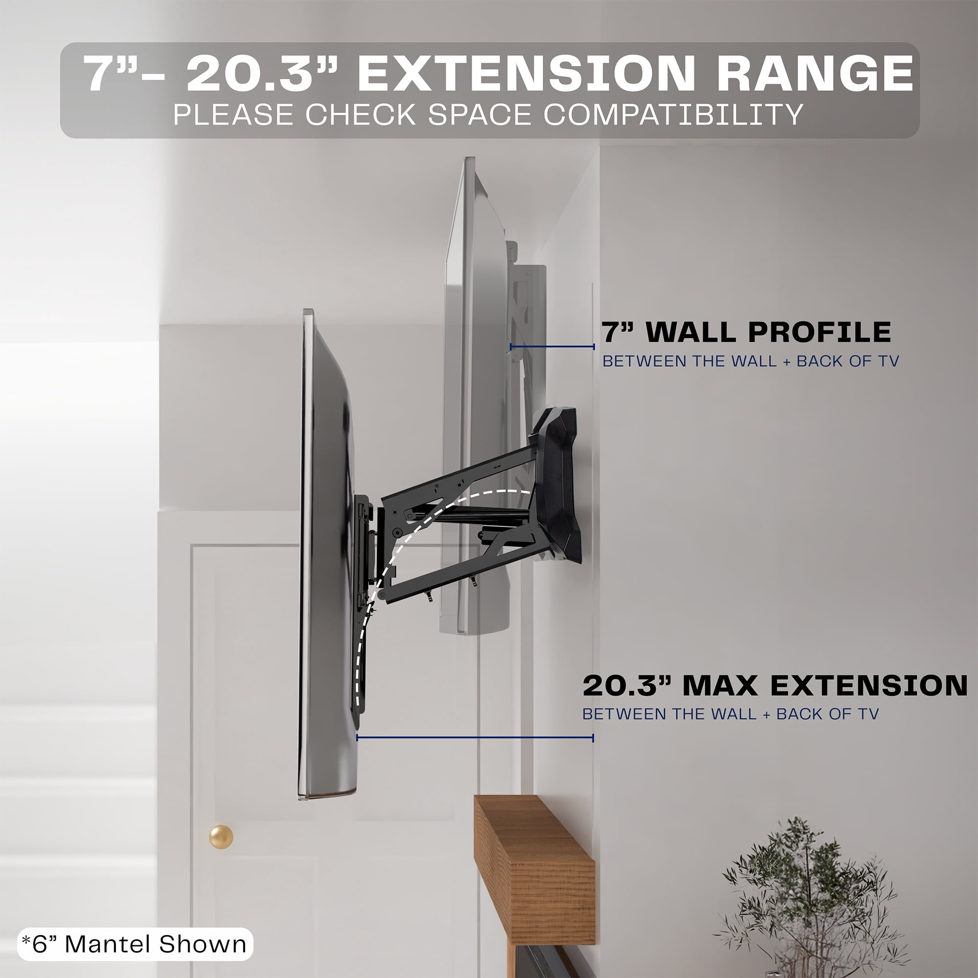 VIVO Black Electric Adjustable TV Above Fireplace Mount for 37" to 70" Screens