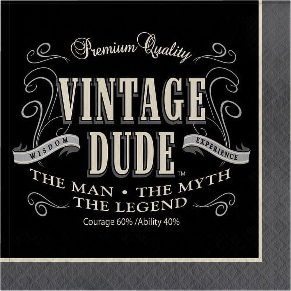 アメージングタイランド・グランドセール Lunch Paper Birthday 40th Dude Vintage Napkins for Count 48 使い捨て食器