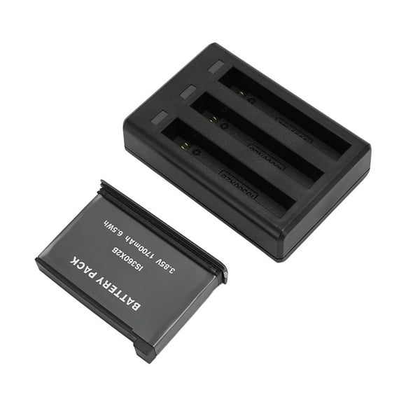 3 Channel Camera Battery Charger, 3.85v 1700mah 6.5Wh Camera Battery Pack ABS Overcharge Rechargeable Lithium Battery for Camera