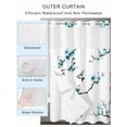 thumbnail image 2 of No Hook Cloth Fabric Shower Curtain with Snap in Liner, Blue Spring Floral Waterproof Shower Curtains Set with See Through Top Window, Birds Watercolor Farmhouse Modern Art Bath Curtains 60"x72", 2 of 6