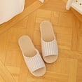 thumbnail image 3 of Real Fancy Women Mens Footbed Unisex Linen Cotton Open-Toe Home Slippers Indoor Shoes Casual Flax Soft Non-Slip EVA Sole Shoes, 3 of 6