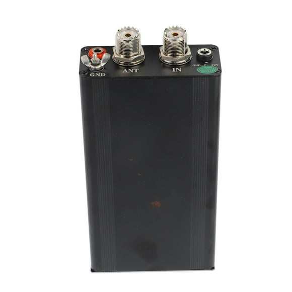 Automatic Antenna Tuner, PIC Chip 1.8-50MHz Aluminum Alloy UHF Connector 10-15VDC Shortwave Auto Antenna Tuner for Most Radio Stations
