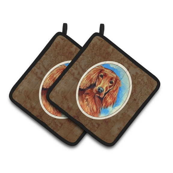 Carolines Treasures 7029PTHD Irish Setter Pair of Pot Holders , 7.5HX7.5W, multicolor