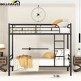 thumbnail image 4 of Bellemave Twin Over Twin Metal Bunk Bed with Ladder and Full-Length Guardrail,Convertible Bunk Beds,Metal Twin Bunk Bed Frame for Teens,Black, 4 of 13