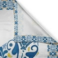 thumbnail image 3 of Ambesonne Letter R Kitchen Curtains, Curly Blossoms Vintage, 55"x39", Blue Yellow Orange, 3 of 3