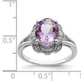 thumbnail image 2 of Primal Silver Sterling Silver Rhodium-plated Diamond and Pink Quartz Ring, 2 of 4