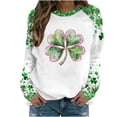 thumbnail image 2 of Vekome St Patricks Day Long Sleeve Tops for Women Plus Size Green Shirts Loose Crewneck Holiday Irish Themed Tee Shirts Color Block Holiday Pullover Tops, 2 of 5
