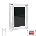thumbnail image 1 of Acrylic Digital Video Picture Frame with Sound, Smart Rechargeable Motion Loop Player, Desktop Display for Custom Videos, Valentines Day Gift for Boyfriend/Girlfriend, White 7 Inch, 1 of 8