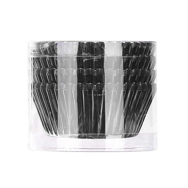 Inteprter 100 Uds. De vasos de papel para magdalenas, forro para magdalenas, caja para hornear magdalenas, caja para vasos, bandeja para fiestas, Herramientas y accesorios para hornear Negro