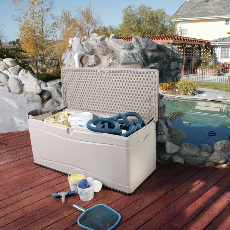 Lifetime 130-Gallon Plastic Outdoor Storage Box for Deck, Patio
