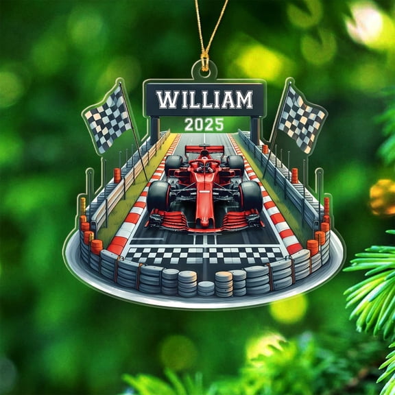 2025 Auto Racing Ornament - Car Racing Gift for Men & Women Racer Lover