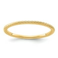 thumbnail image 1 of Diamond2Deal 14k Yellow Gold 1.2mm Twisted Wire Pattern Women's Stackable Band Size 4, 1 of 3