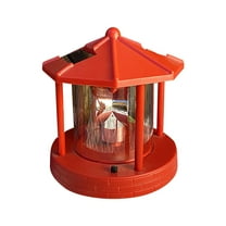 XEOVHV Solar Lighthouse, LED Beacon Rotating Garden Lights, Outdoor Smoke Tower Lamp with 2 Solar Panels for Lawn Patio Yard Landscape Lighting Decorative