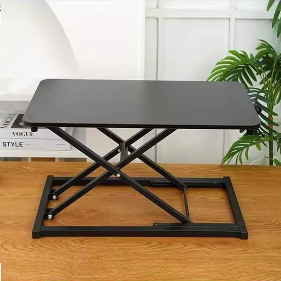 Standing Desk Converter Height Adjustable with Keyboard Riser for Home Office Study Room Portable Small Table Black Size 23.6 Inch