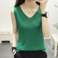 thumbnail image 2 of Flowy Tank Tops for Women Daily Plus Size Tank Tops Blouses V-Neck Casual Tunic Tops Tees Ladies Sleeveless Camisole Shirt Solid Summer Tanks New Green XL, 2 of 4