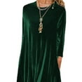 thumbnail image 3 of Gvmfive Women Plus Size Casual Long Sleeve Round Neck Velvet Maxi Dress, 3 of 4