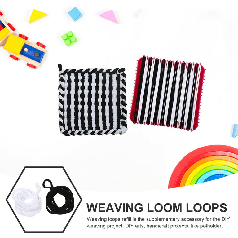 Weaving Loom Loops, Loom Potholder Loops Refills, Multiple Colors Weaving  Loom Toys for Children Black White 192PCS