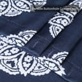 thumbnail image 3 of Shower Curtains, Decorative Medallion Damask Print 200GSM Fabric Shower Curtains with Reinforced Buttonholes for Bathroom, Navy Blue, 72"x84", 3 of 6