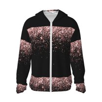 Easygdp Rose Gold Glitter1 Lightweight Long Sleeve Sun Shirt Sports long-Sleeved Sun Protective Clothing, Quick Drying Breathable - X-Large