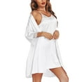 thumbnail image 3 of Avidlove Womens Robe Sets Sleepwear Satin Silk Sexy Nightgown with Bathrobes Lightweight White Lingerie Dress Bride Robes Set Knee Length, 3 of 10