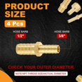 thumbnail image 2 of 4pcs 3/8" To 1/2" Brass Hose Barb Fitting Metals Splicer Mender for 3D Printing, Air Compressor, CNC Machine, Dies, 2 of 6