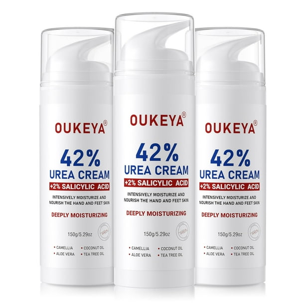 Crema para pies y manos OUKEYA Urea 42% con ácido salicílico 150 ml x3