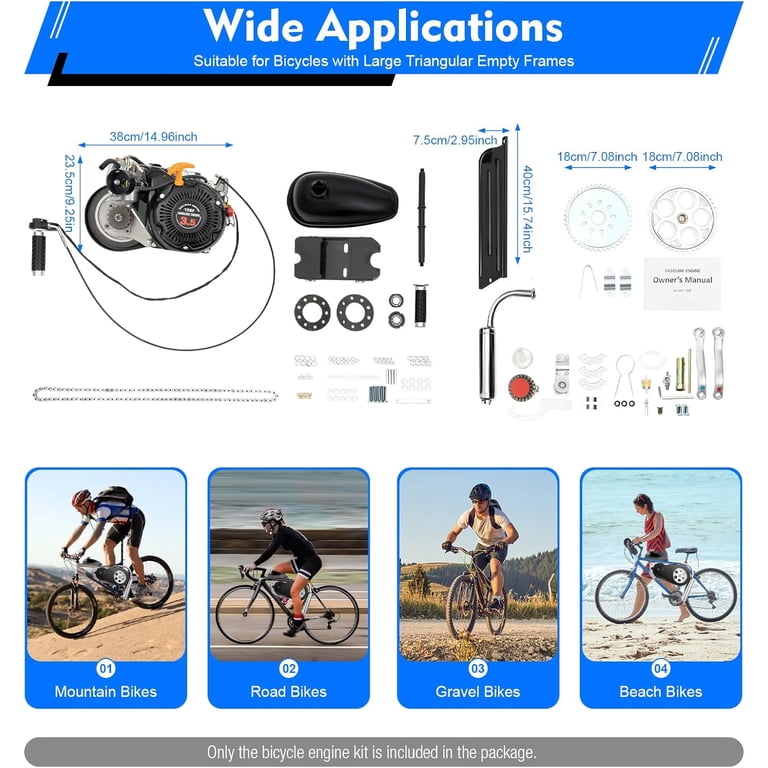 gas motor kit for 3 wheel bicycle CUBELLIN 100CC 4-Stroke Engine 3HP Powered Engine Kit Single Cylinder Air Cooling Bicycle Conversion Kit 2KW Recoil Start Bicycle Engine Kit (Chain Style) : Sports & and plastic material give it good hardness This Rare Sears Free Spirit