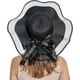 thumbnail image 2 of Sombrero de paja para mujer, plegable, de ala ancha, con protección UV UPF50, para viajes, para playa y verano, 2 of 7