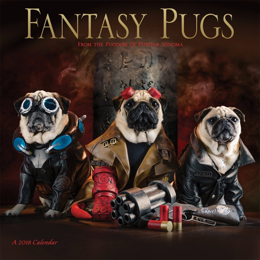 Fantasy Pugs Wall Calendar, Pug by Calendars